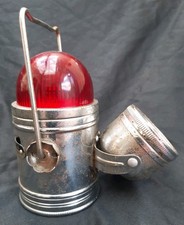 Vintage Pifco dual-light emergency lantern, railroad hazard breakdown light. 