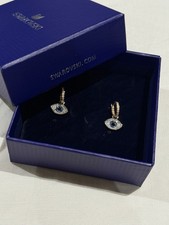 Swarovski Gold and Blue Evil Eye Earrings Brand New Boxed