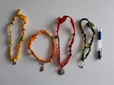 Choker style necklaces, boho hippy, tibetan charms, sari silk ribbon handmade