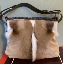 Aqua Madonna South African Springbok Fur Shoulder Bag NWOT