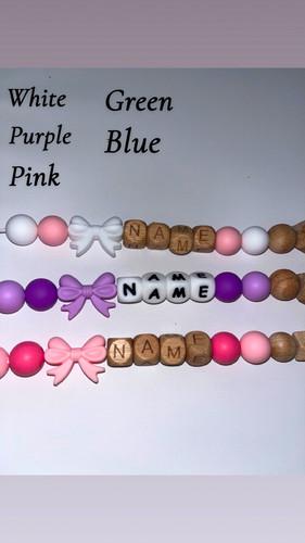 Personalised beaded dummy clip - beaded,