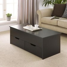 Black Wooden Coffee Table With