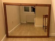 Large Pine Framed Bevel Wall Mirror