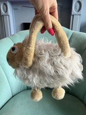 x2 Vintage Richard Lang BUNDLE Sheep Plush Tote Bag Soft Toy & dangly Sheep Gift