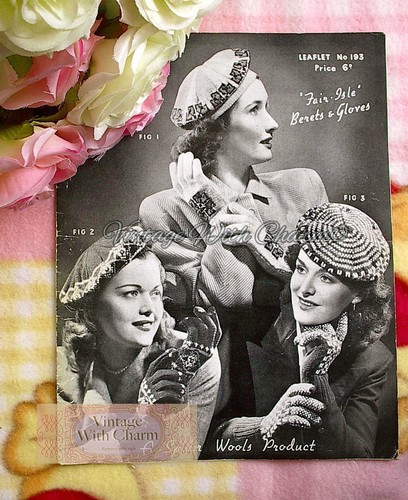 Vintage 1940s knitting pattern - vintage,