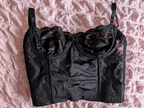 Vintage black bustier - vintage, top