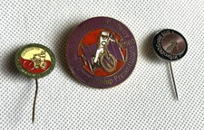 Three Vintage Motorcycle Speedway Badges Lapel Pins 