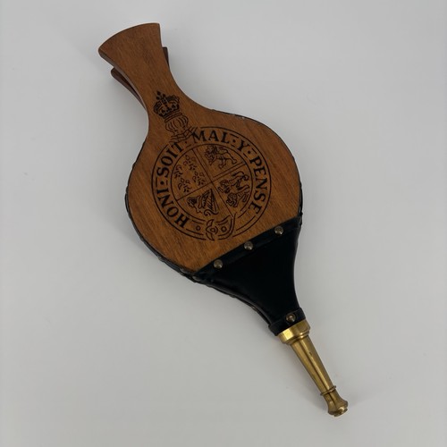Vtg brown bellow wooden fire - brown,
