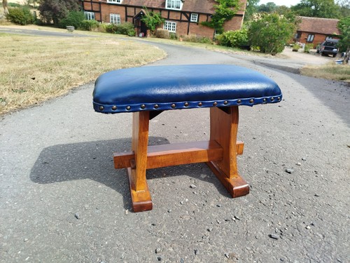 Vintage oak footstool with - footstool,