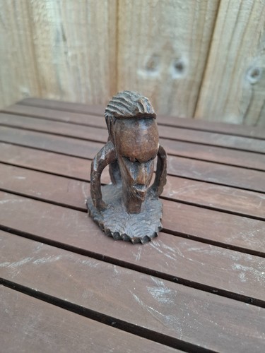 Hand carved wood tribal - hand-carved, head
