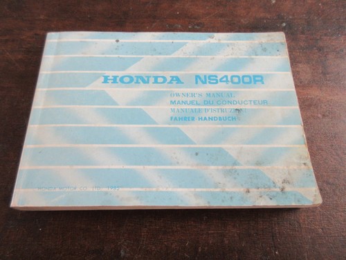 Honda ns400r owner - ns400r, manual