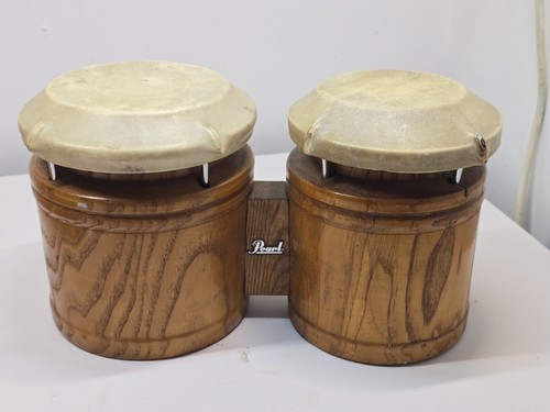 Pearl wooden bongos pair - pearl, hand