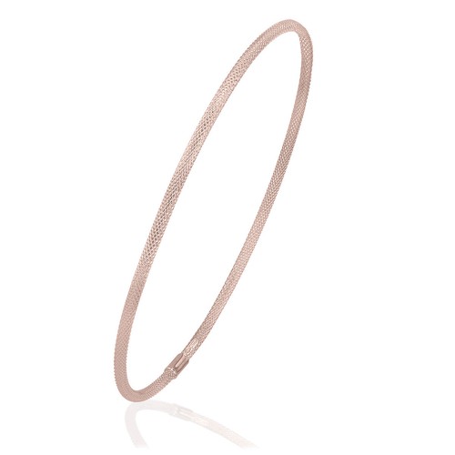 9ct rose gold bangle - gold, 6.5cm