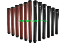 The Grip Master - The Roo Leather Golf Grips Set Black / Red Standard Or Midsize