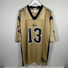 Puma St. Louis Rams Mens 2XL Kurt Warner #13 Football NFL Jersey Gold Vintage