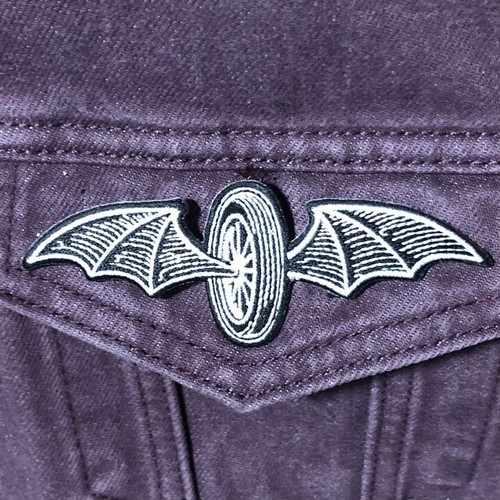 Bat winged wheel embroidered - bat-winged,
