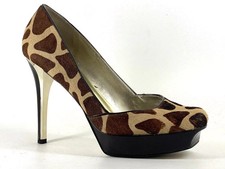 GUESS by Marciano Womens UK 6.5 Pony Giraffe Print Heeled Platform Court Shoes