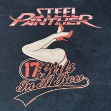 Steel Panther Black Band T-Shirt (XL) 17 Girls in a Row US Glam Metal