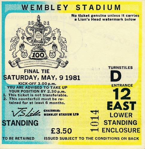 Ticket cup final 1981 - cup,