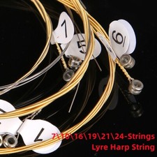 Metal Lyre Harp String Replacement Complete Set of 7/10/16/19/21/24 Strings