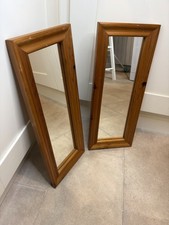 Wooden wall mirror rectangle - mirror,