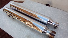 HARLEY DAVIDSON ROAD KING, TOURING CHROME SILENCERS EXHAUSTS 64900239,64900240