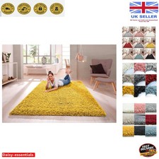Thick Plush Shag Area Rug, Ochre Yellow, Ideal for Living Rooms 4ft x 6ft