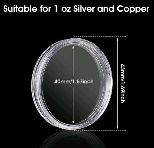 40mm clear plastic coin holder - 40mm,