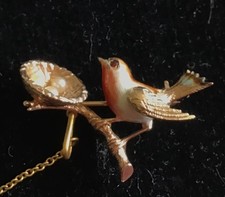  Vintage 9ct Gold Enamel Pearl