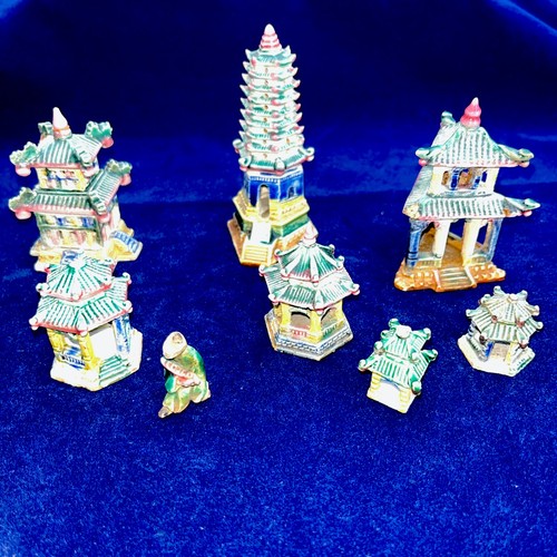 Vintage style chinese pagodas - vintage,
