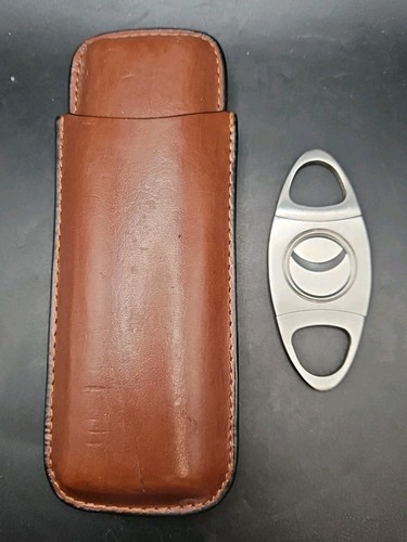 Vintage brown leather - leather, twin