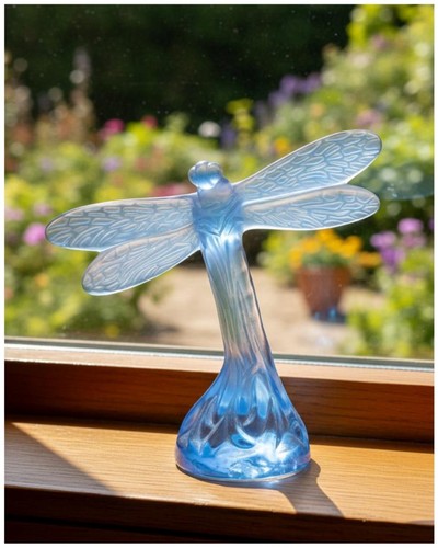 Lalique blue dragonfly crystal - lalique,