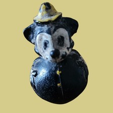 Vintage 1930s Roly-Poly Fireman Mouse Figure – Early Weeble-Type Toy Disney-Era