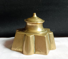 Vintage Brass Inkwell Ink Pot Dip Pen Art Deco Jugendstil Period Screw Top