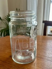 Vintage AGEE Large Glass Jar Made In New Zealand
