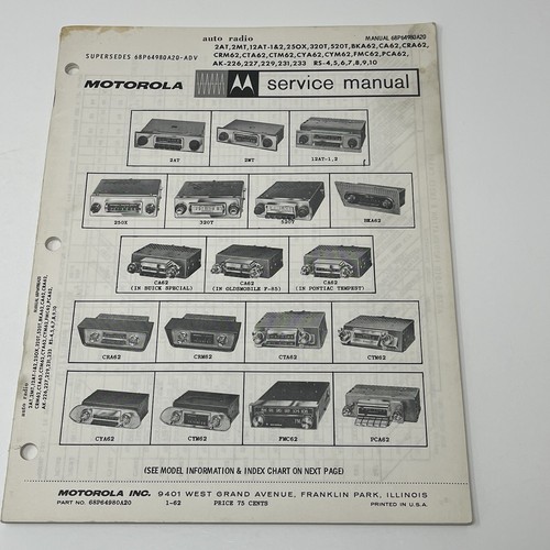 1962 motorola radio service - 1962,
