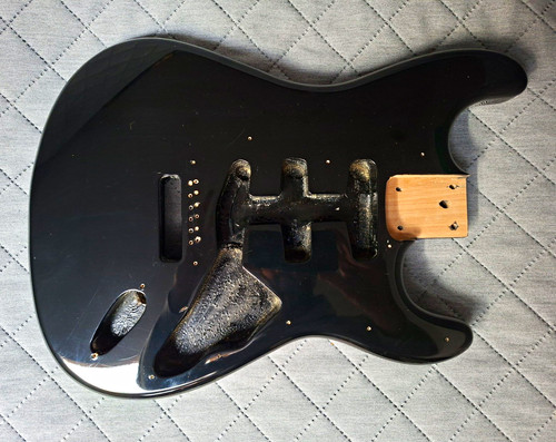 Black electric guitar - black, body