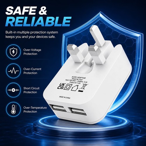 2amp fast dual twin - port, usb