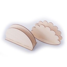 Wooden Napkin Serviette Holder Dispenser / Tissue Rack / Plain Wood to Decorate