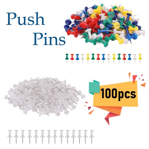 100pcs push pins clear - 100pcs,