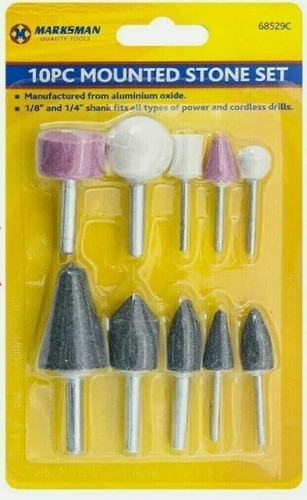 10pc mounted stone drill - mounted,