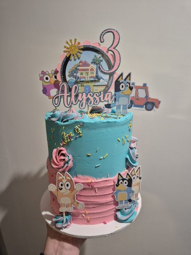 Bluey cake topper inspired set - bluey,