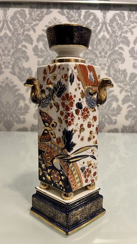 Vintage old derby peacock vase - old,
