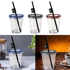 Clear Cup with Lid and Straw