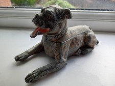 Antique bulldog metal statue