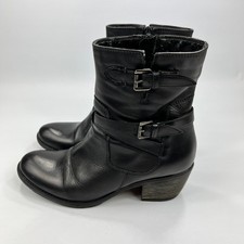 Clarks Lyme Regis Women's Black Leather Ankle Boots UK 7 Buckle Strap