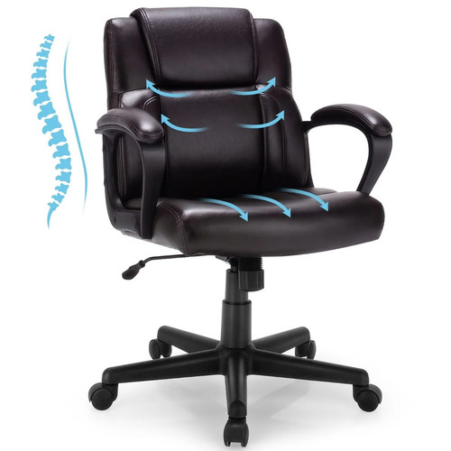 Leather office chair mid - office,