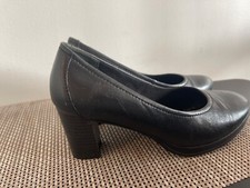 WOMENS MEDICUS ROUNDED TOE BLOCK HEELS SLIP ON REAL LEATHER SHOES SIZE UK 4