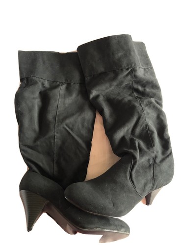 Evans knee high black faux - black,