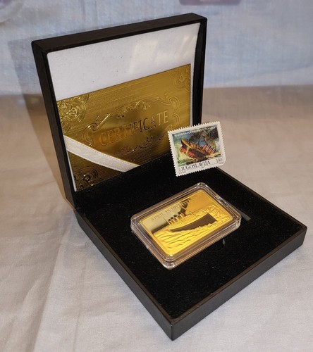 Titanic gold bar - ship, box